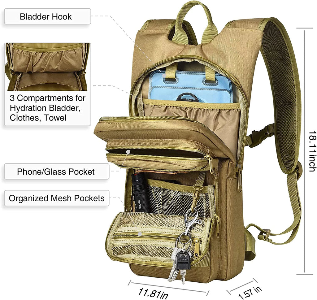 17L Hydration Backpack with 3L Water Bladder