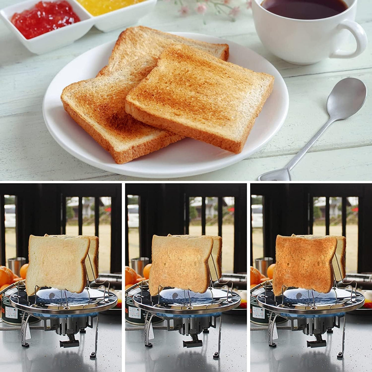 Folding 4-Slice Camp Stove Toaster
