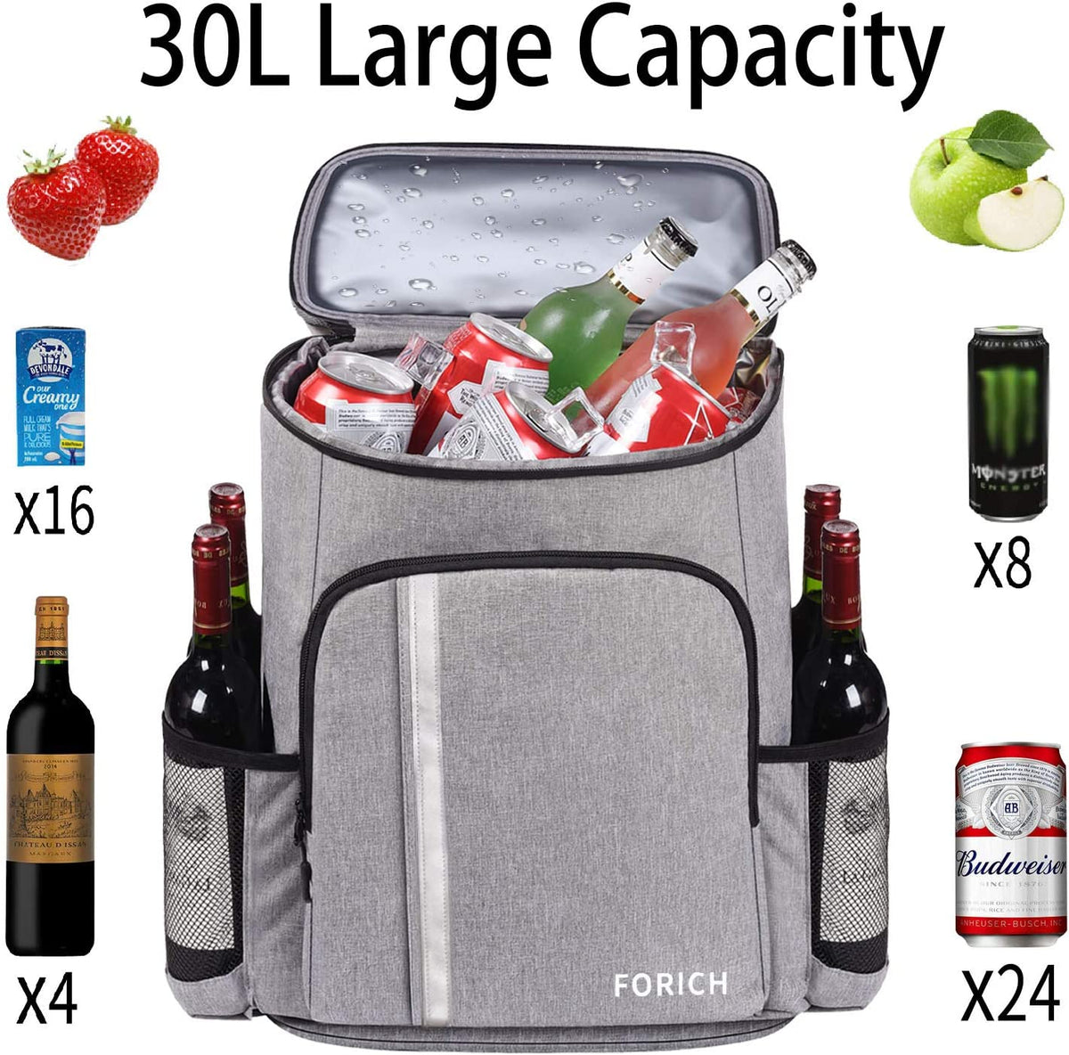 Leakproof Insulated Cooler Backpack - 30 Can