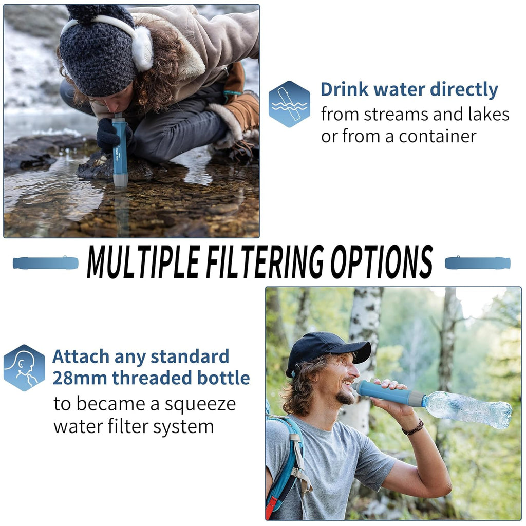 Emergency Water Filter Straw - 4 Pack