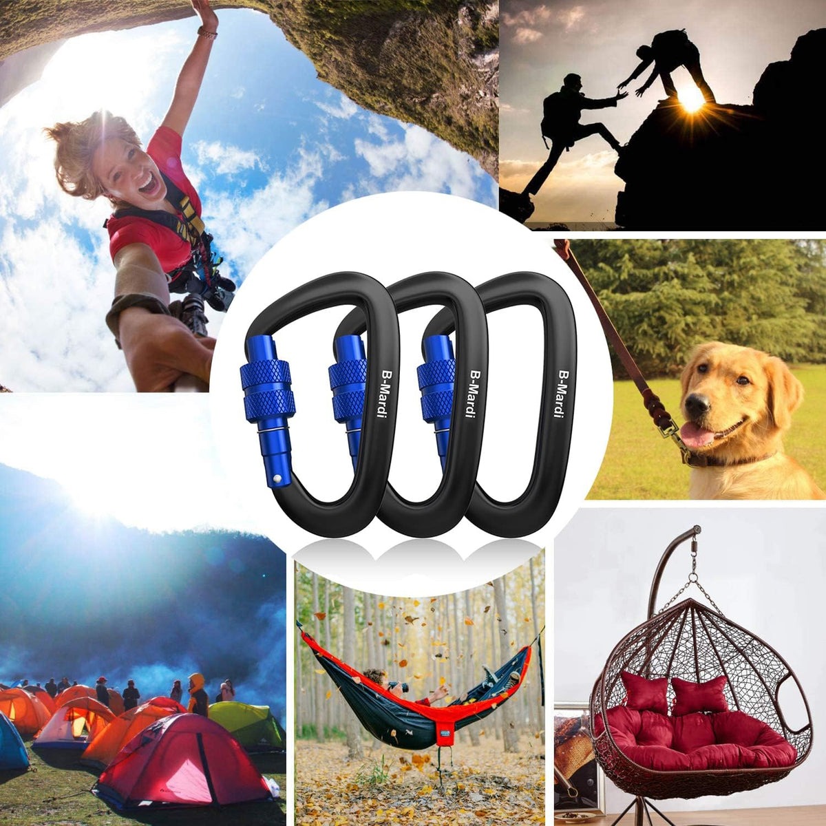 Heavy-Duty Locking Carabiners (12Kn)