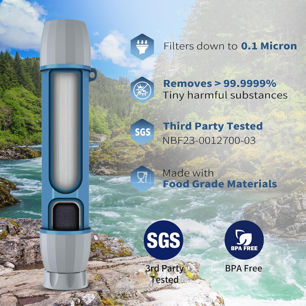 Emergency Water Filter Straw - 4 Pack