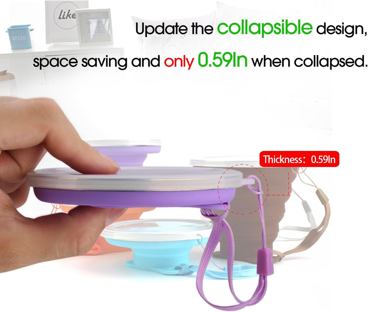 Collapsible Silicone Camp Cup with Lid