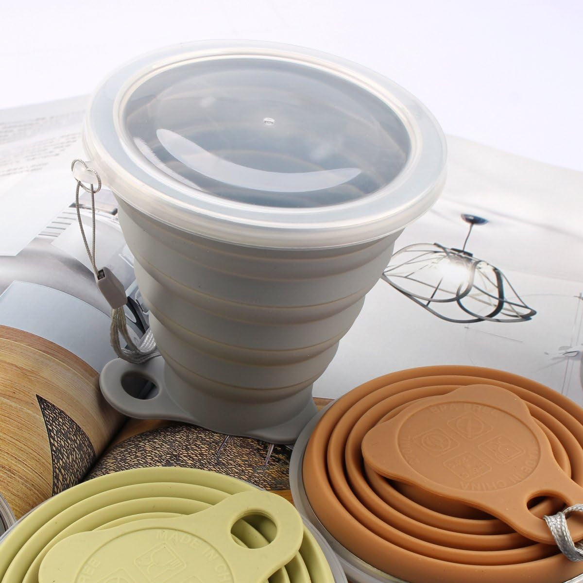 Collapsible Silicone Camp Cup with Lid
