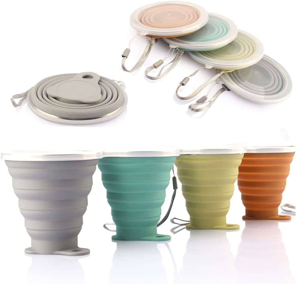 Collapsible Silicone Camp Cup with Lid