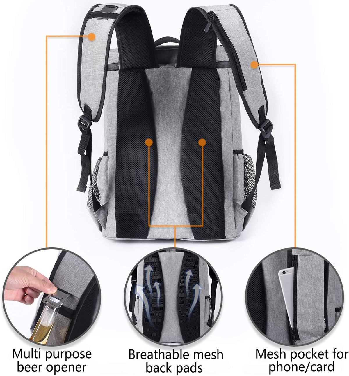Leakproof Insulated Cooler Backpack - 30 Can