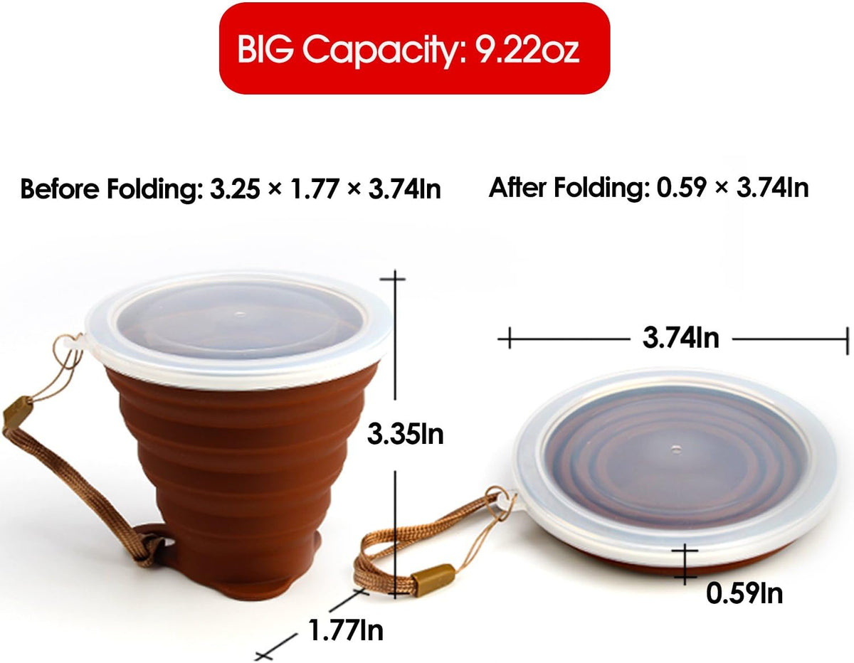 Collapsible Silicone Camp Cup with Lid