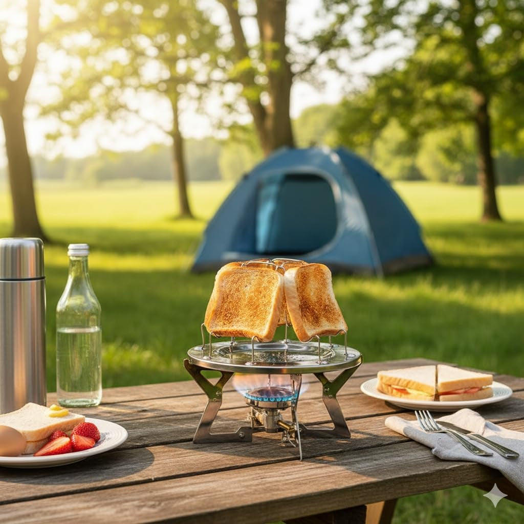 Folding 4-Slice Camp Stove Toaster